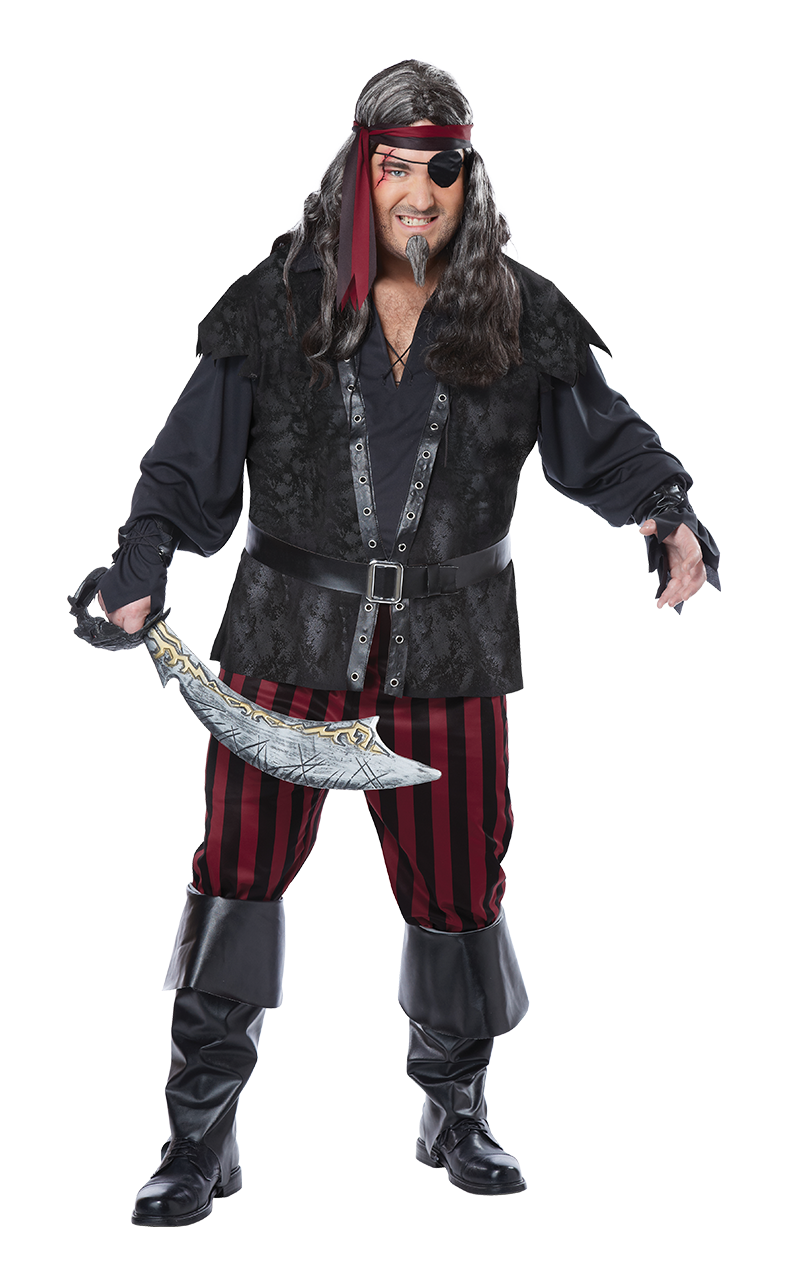 Mens Plus Size Ruthless Rogue Pirate Costume