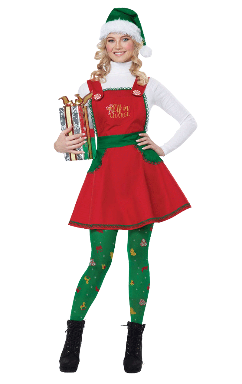 Womens Christmas Elf in Charge Costume