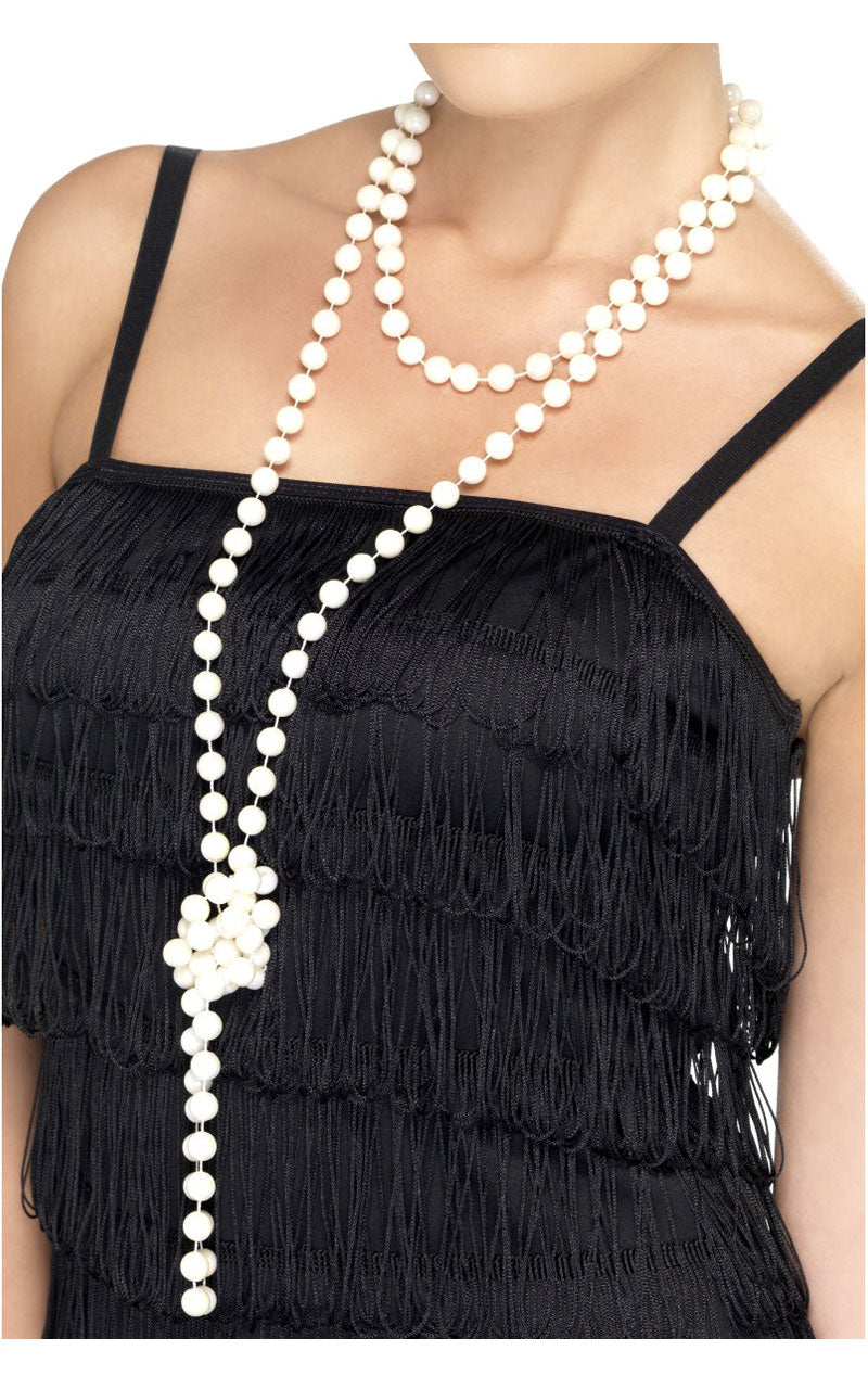 Collier de perles blanches des années 20