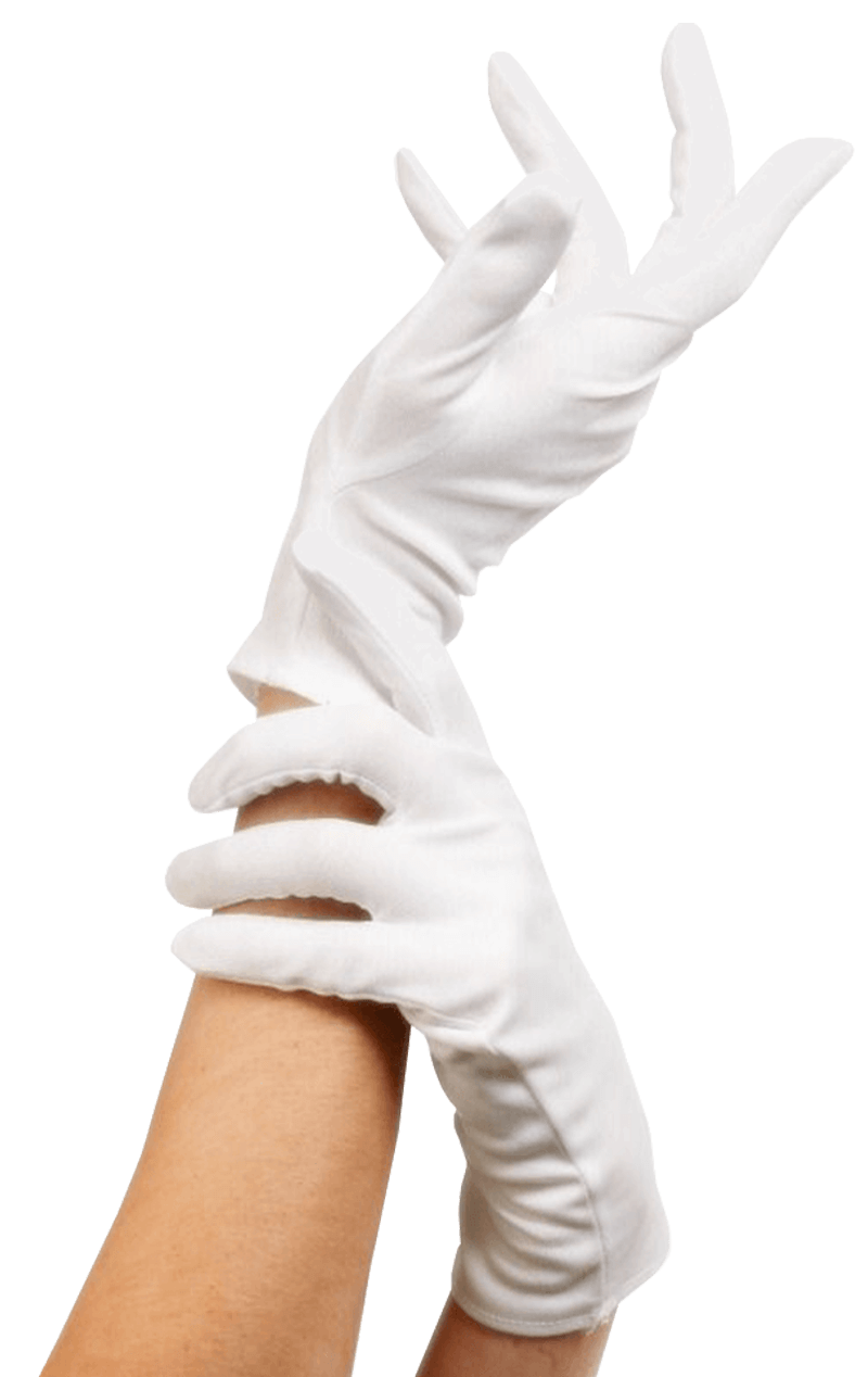 Plain Adult White Gloves