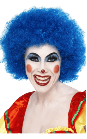 Blue Clown Afro Wig