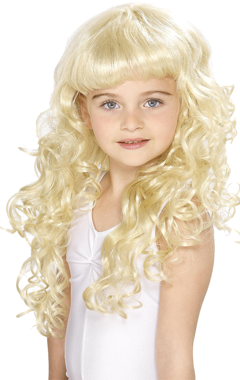 Perruque de princesse blonde pour enfants
