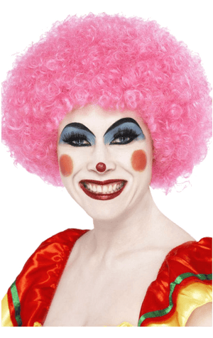 Pink Clown Afro Perücke