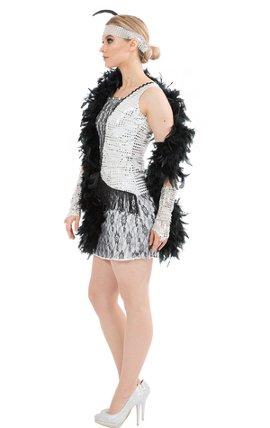 Womens 1920s Silver Flapper Costume