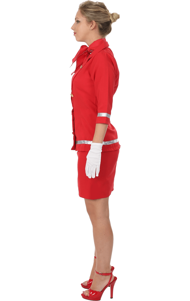Damen Red Air Hostess Kostüm