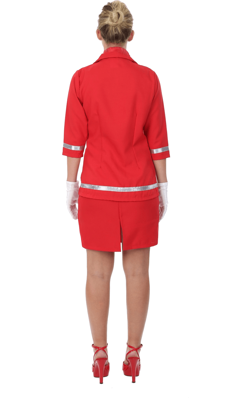 Costume d'hôtesse de l'air rouge pour femme - Déguisements adultes