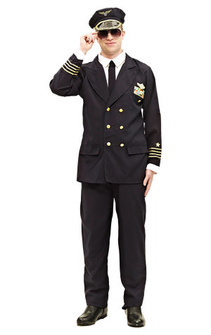 Pilot -Uniformkostüm für Erwachsene