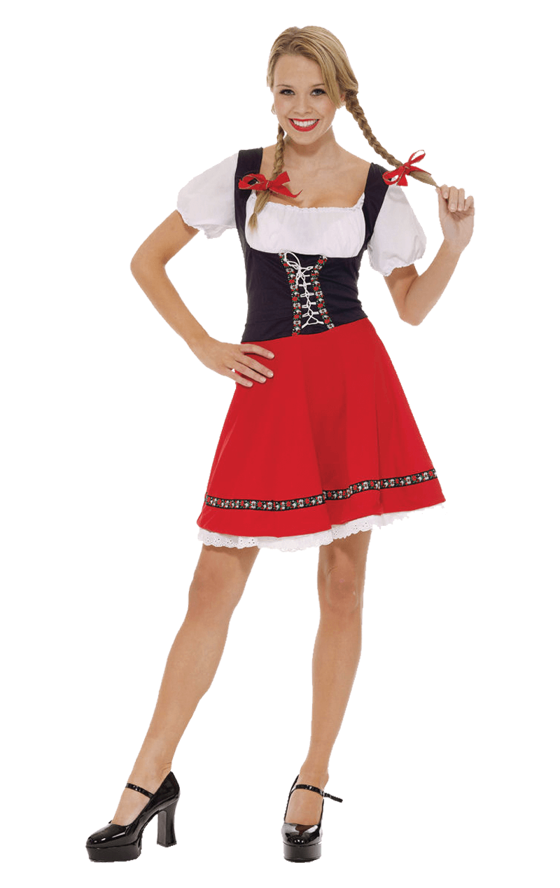 Déguisement bavaroise Oktoberfest rouge femme