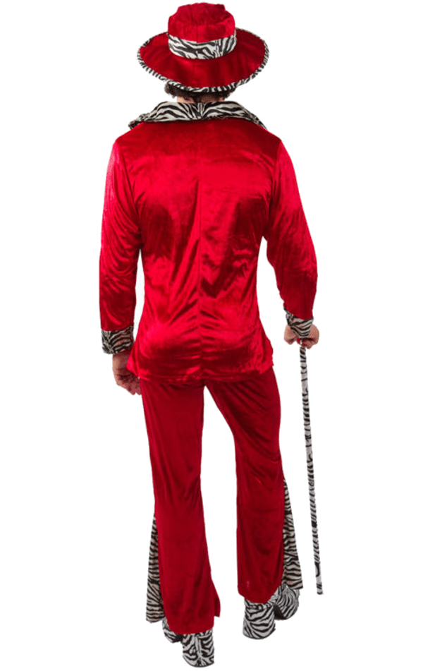 Rotes Pimp -Kostüm für Erwachsene