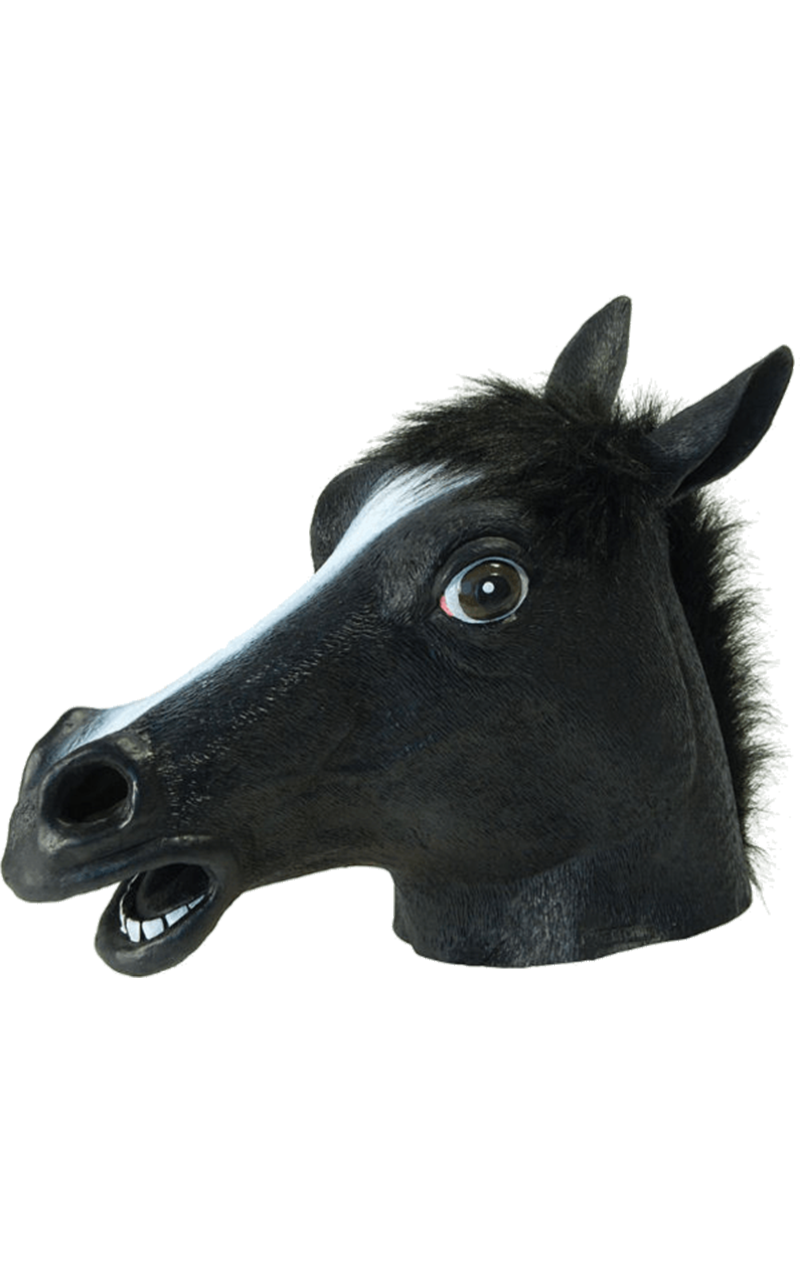 Funny Black Horse Facepiece