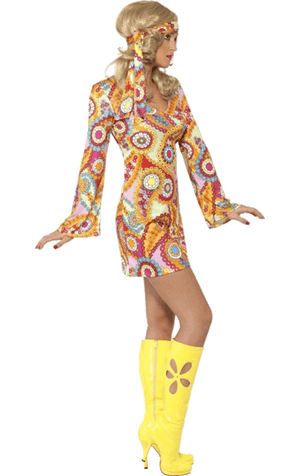 Womens 60s Trippy Hippie Costume