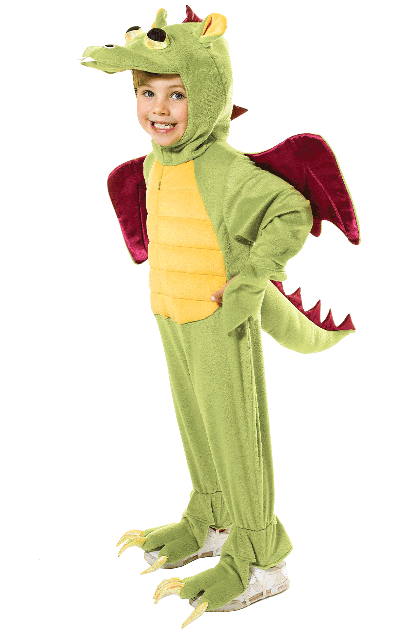 Kids Green Hooded Dragon Kostüm