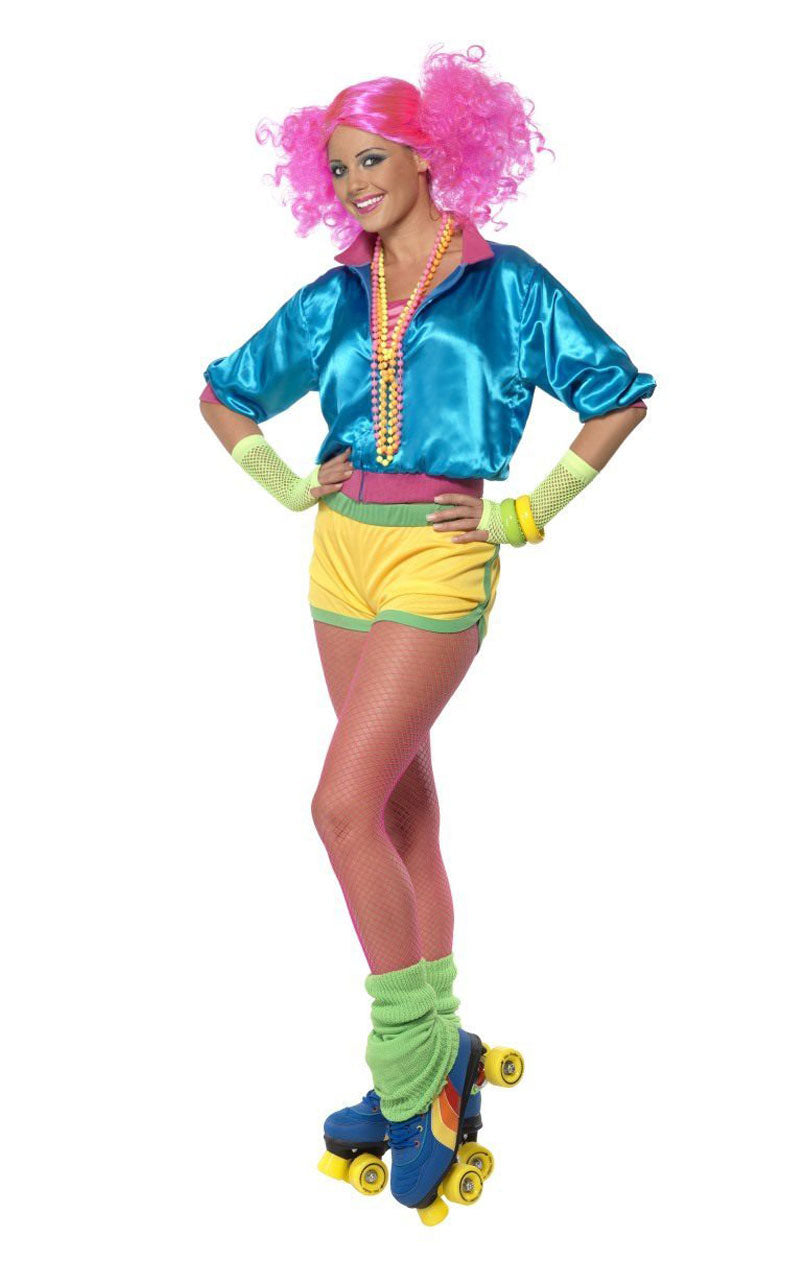 Damen 80er Roller Disco Girl Kostüm