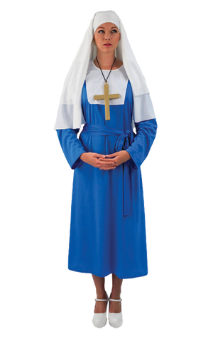Déguisement nonne bleue adulte