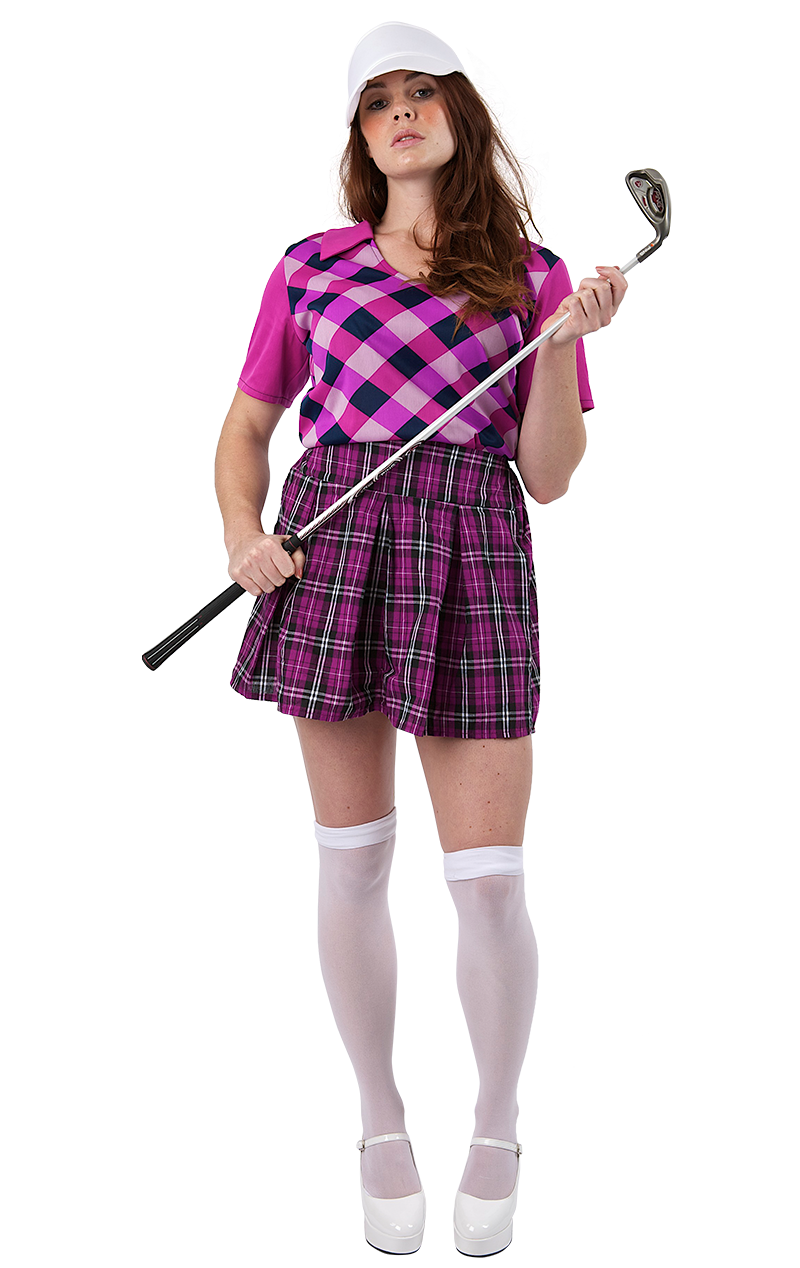 Damen Pink Pub Golf Kostüm