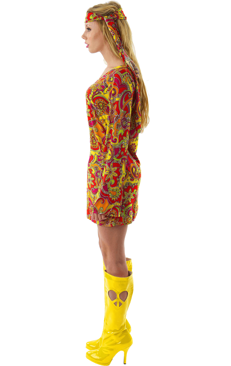 Damen 60er Jahre Hippie -Kostüm