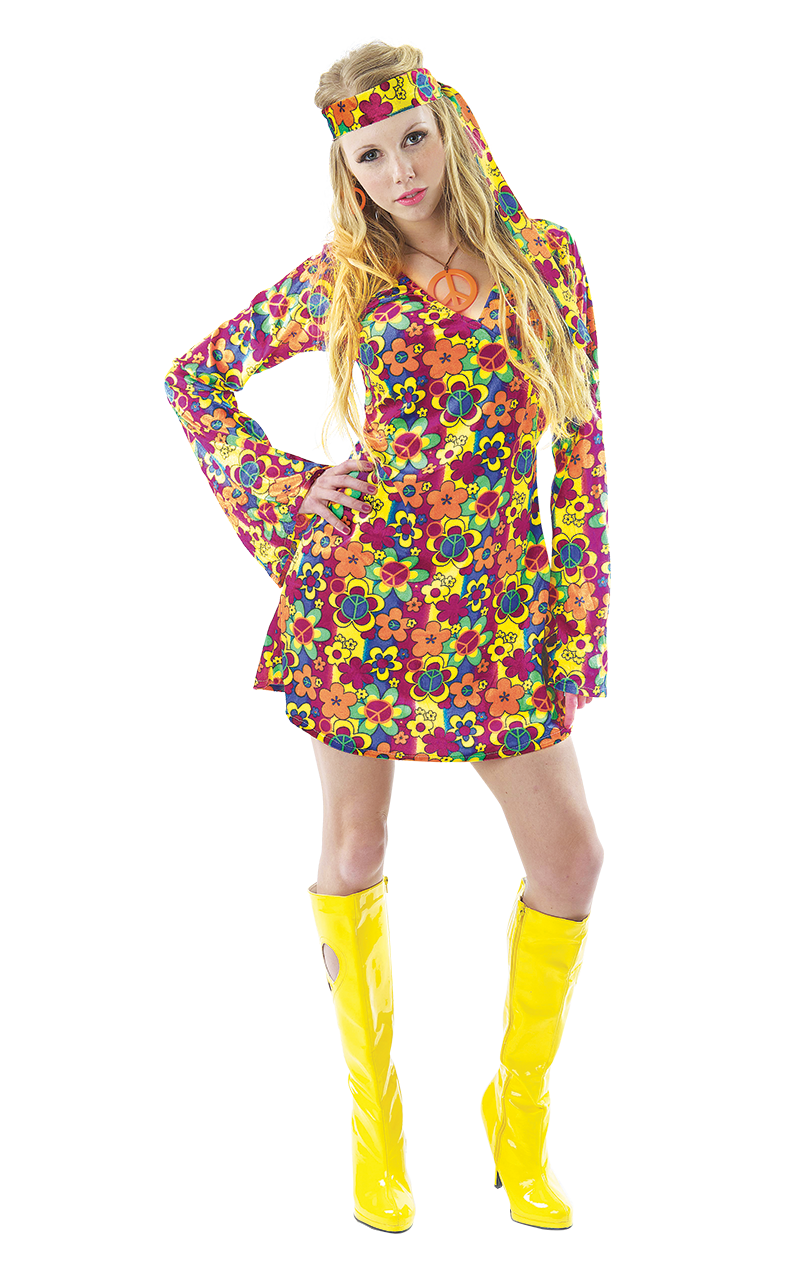 Damen Blume Hippie Kostüm