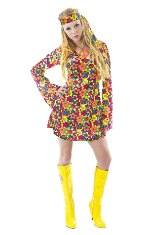 Damen Blume Hippie Kostüm