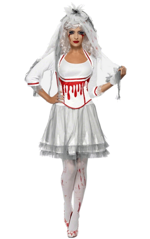 Womens Halloween Bleeding Bride Costume