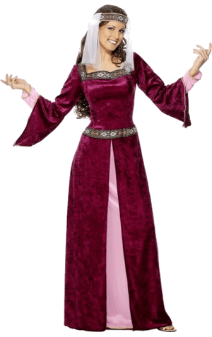 Damen Red Maid Marion Kostüm