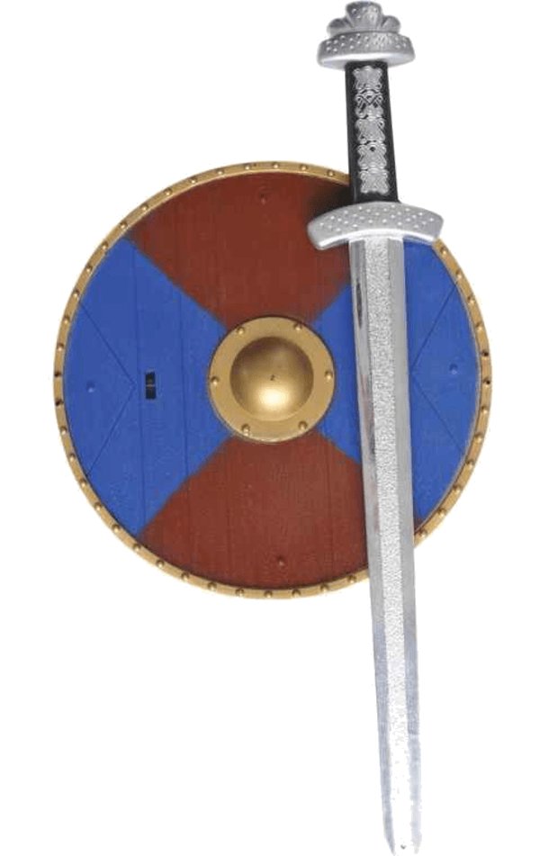 Kinder mittelalterlichem Schwert und Schild