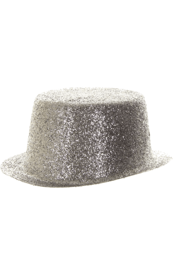 Silberne glitzernde Top -Hut