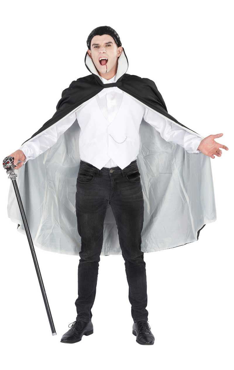 Herren Schwarz -Weiß -Vampirkostüm