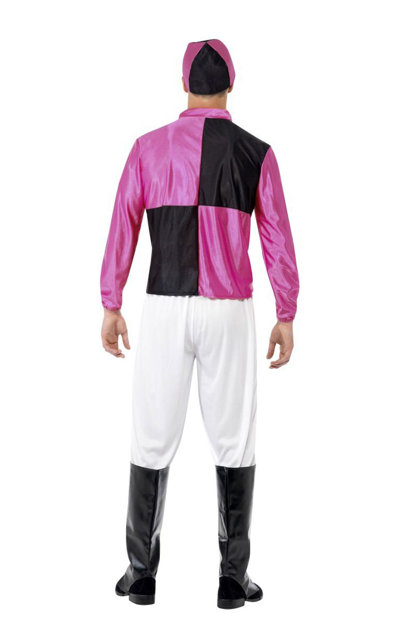 Mens Pink and Black Jockey Costume