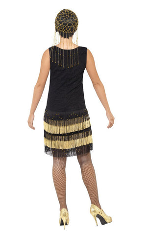 Womens 1920s Gold Fringe Flapper Costume