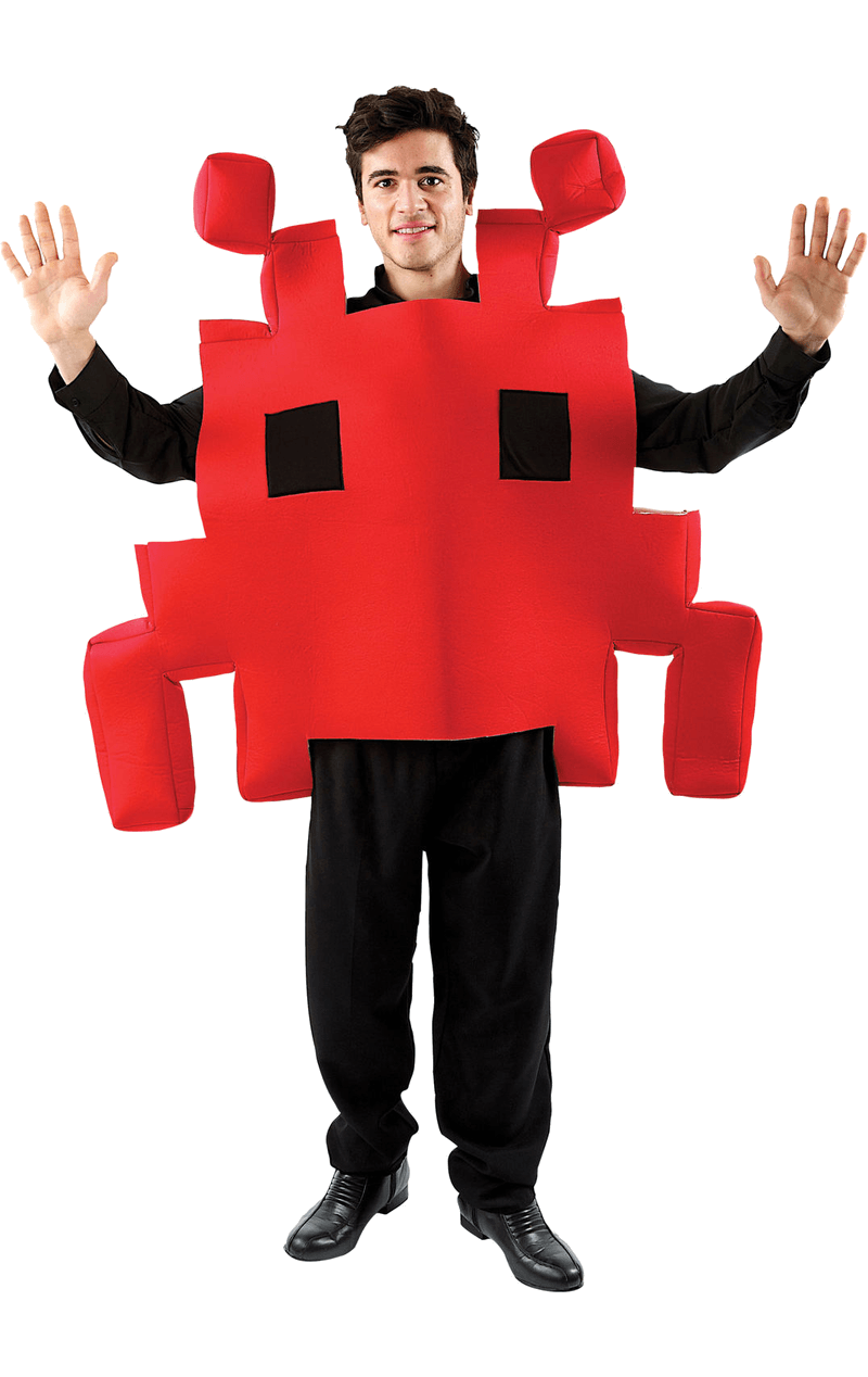 Adult Red Space Invader Kostüm