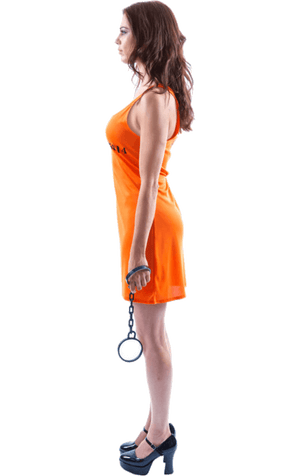 Damen Orange Sträflingkleid