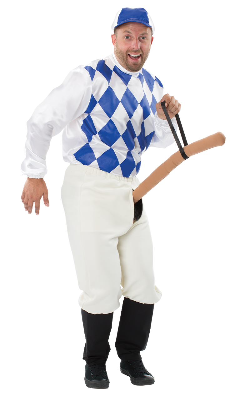Kostüm des Erwachsenenknopfs Jockey