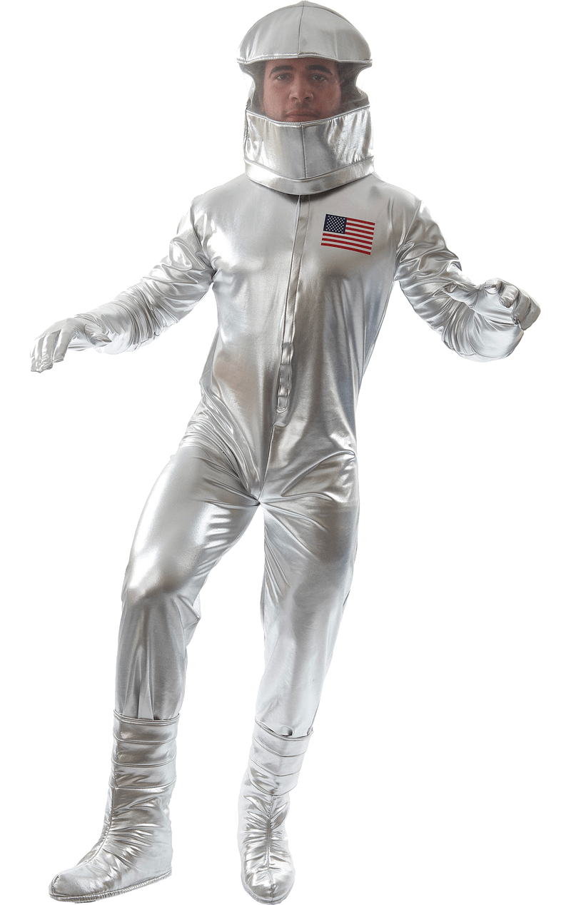 Herren traditionelle Silber -Astronaut -Kostüm