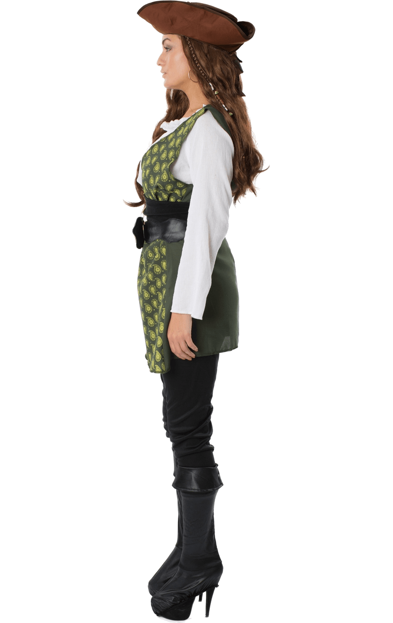Costume de pirate vert pour femme