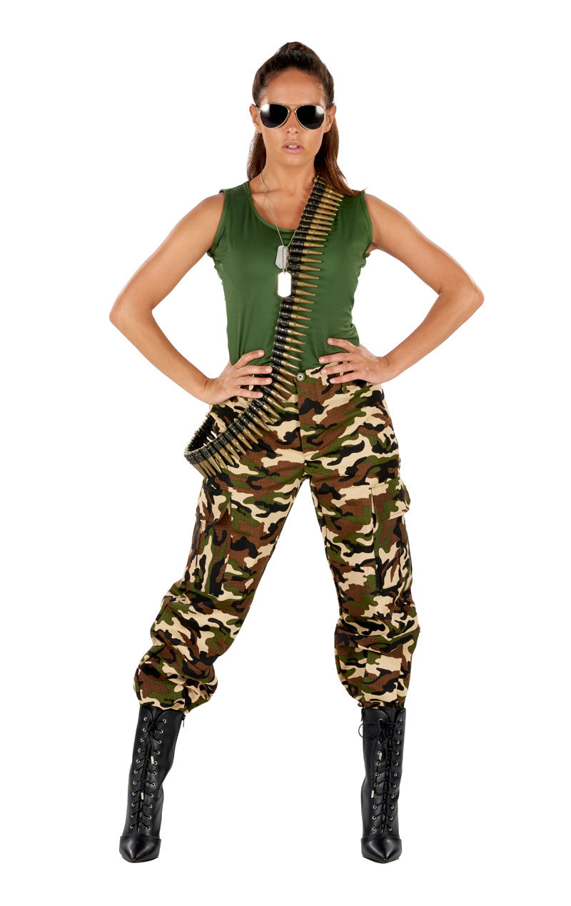 Damen Camo Army Kostüm