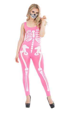 Déguisement squelette rose femme