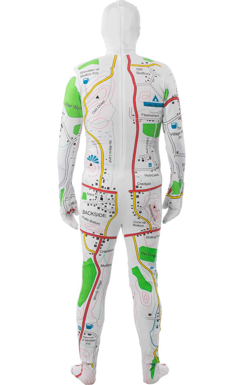 Rude Map Body Suit Costume