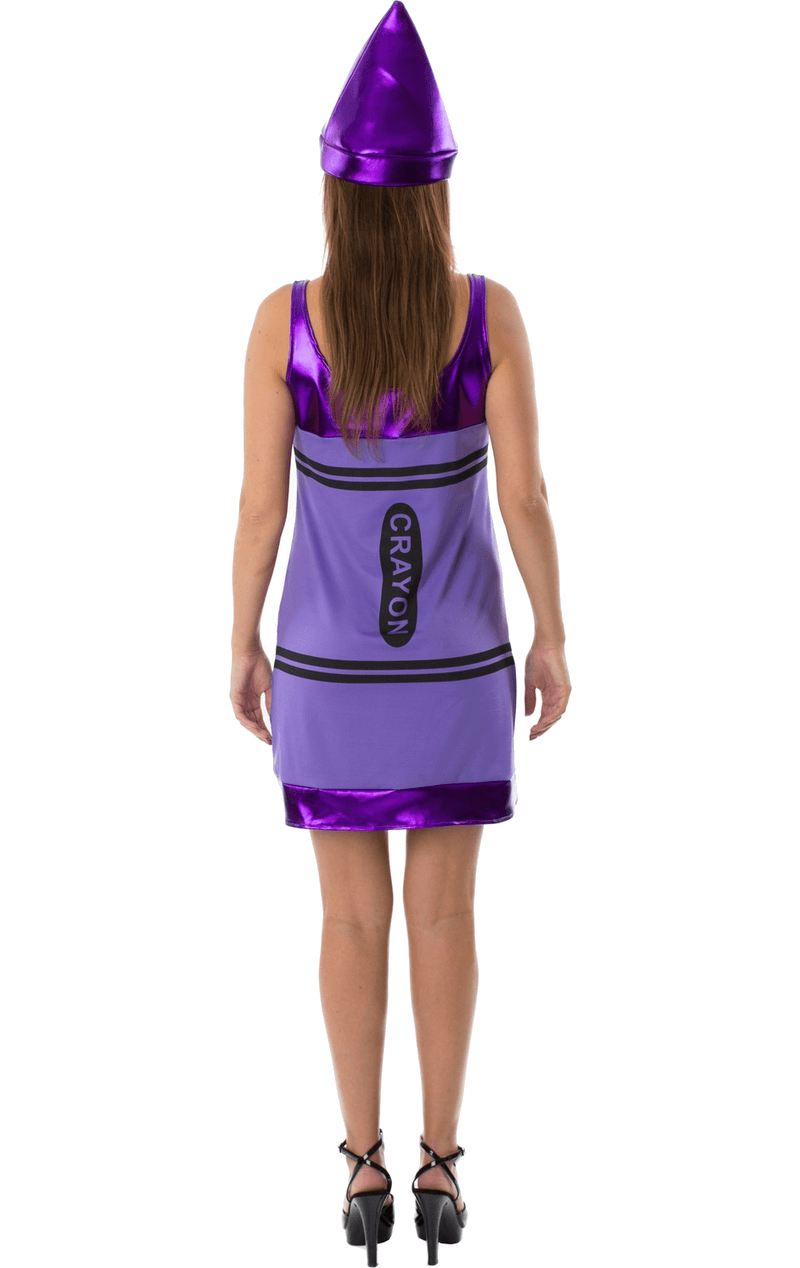 Womens Purple Crayon Dress Costume