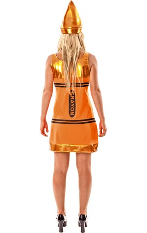 Déguisement robe crayon orange femme