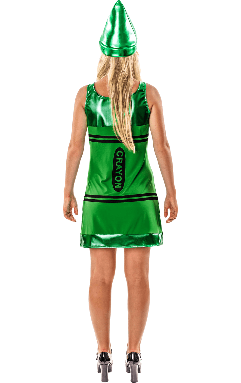 Womens Green Crayon Dress Costume