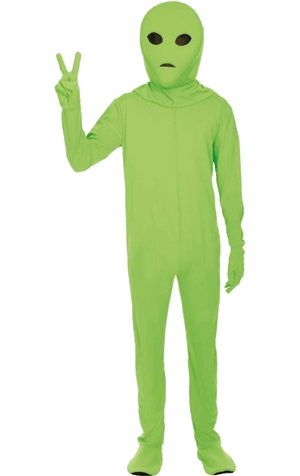 Erwachsener klassisches grünes Alien Kostüm