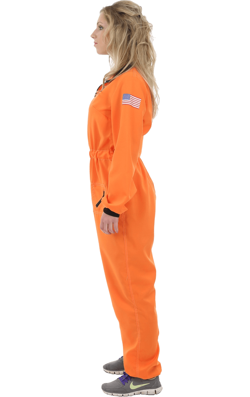 Womens Orange Astronaut Costume