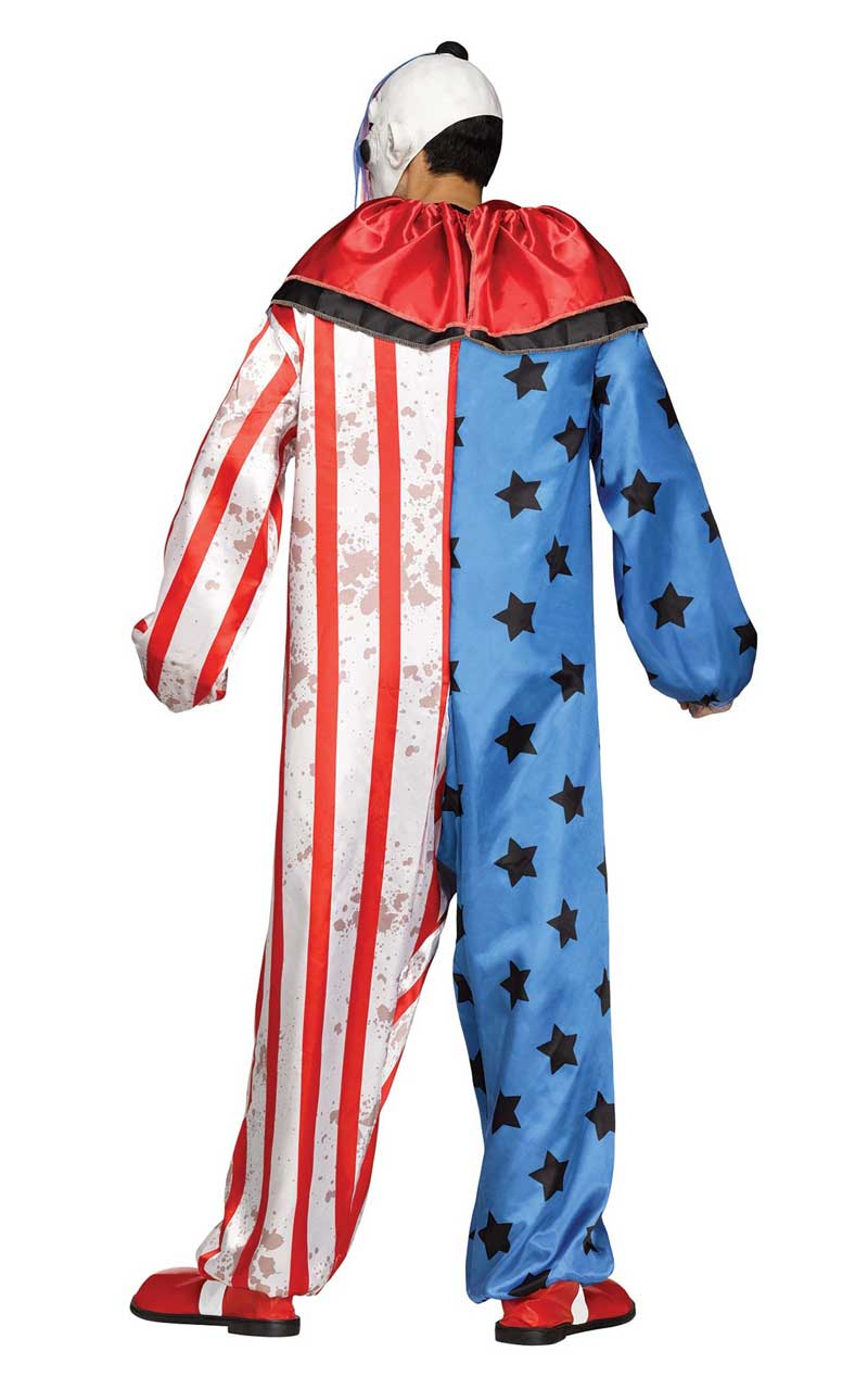 Herren Stars and Stripes Halloween Clown Kostüm