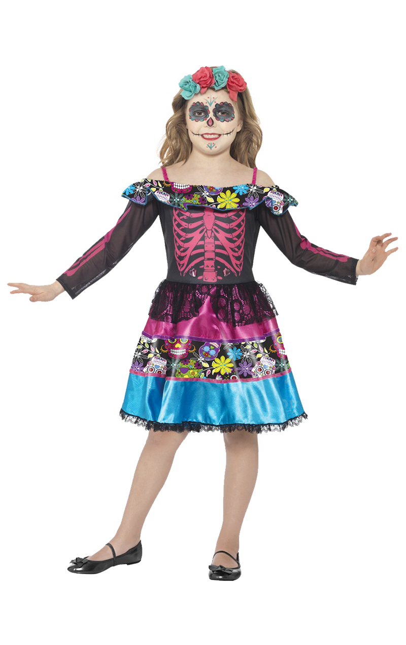 Girls Day Of The Dead Dress Costume