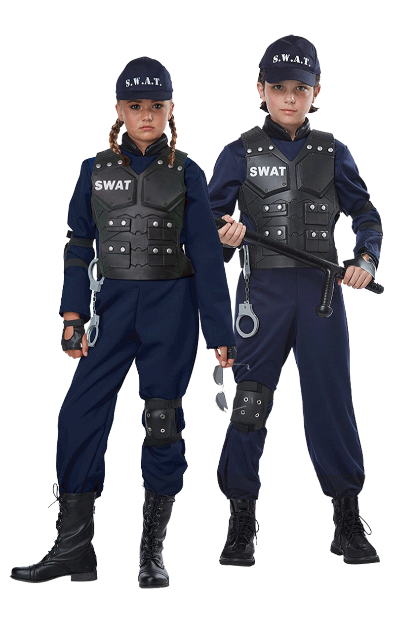 Kinder-Kostüm Polizei Weste, blau, verschiedene Größen (128-152