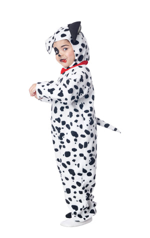 Kids Dalmatian Puppy Fleece Jumpsuit Costume
