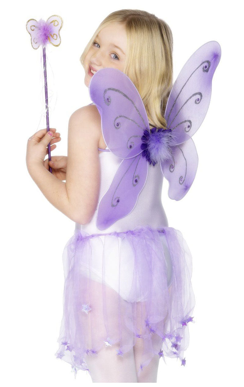 Purple Butterfly Wings and Wand