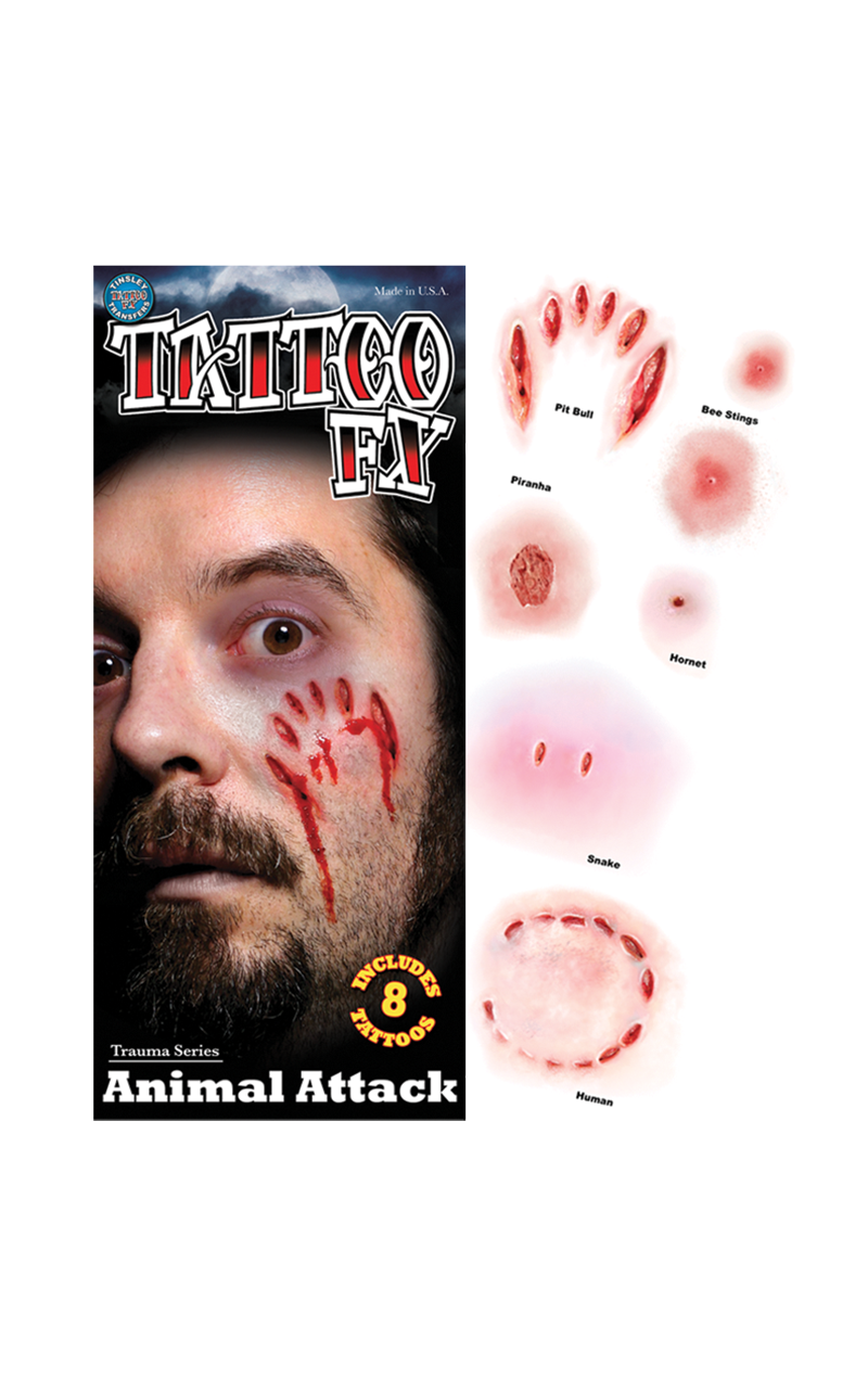 Animal Attack Temporary Tattoos