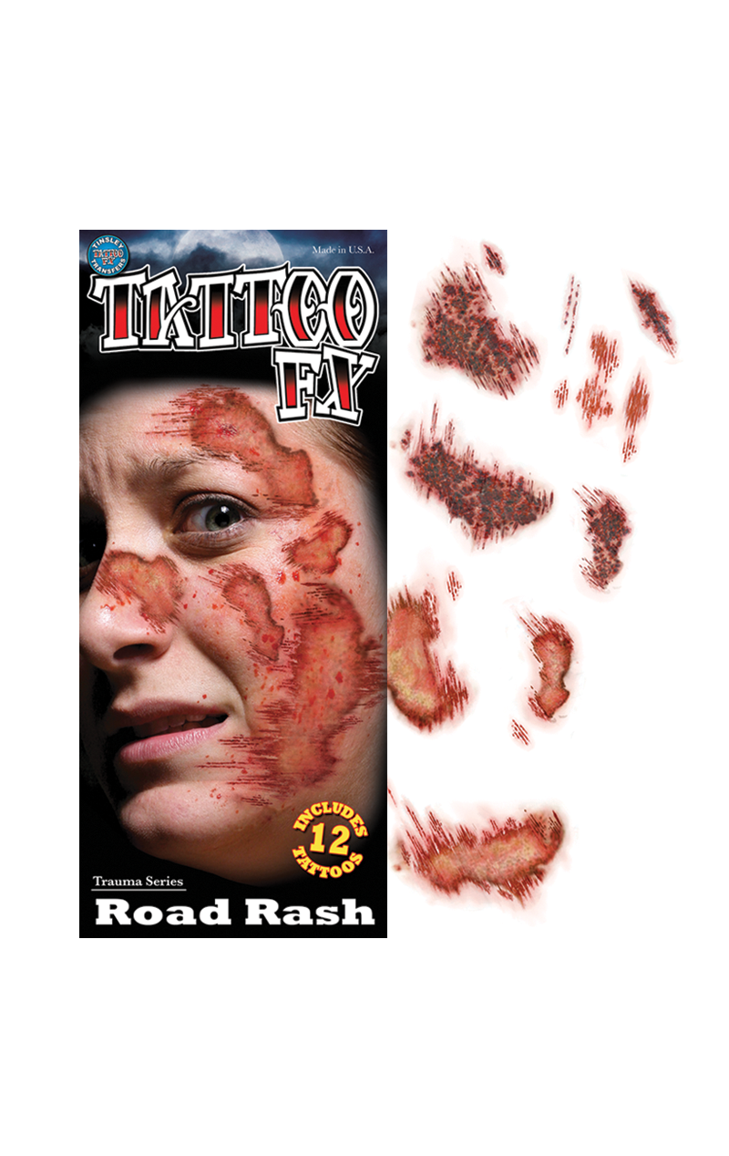Road Rash Temporary Tattoos