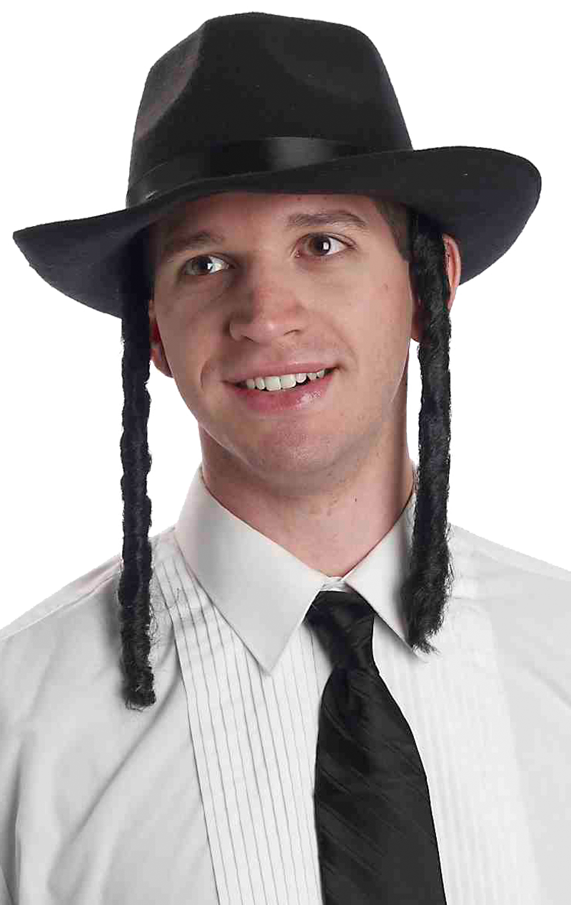 Chapeau de rabbin avec accessoire Payes